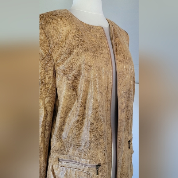 JM Collection Vegan Leather Jacket Womens Suze 16 - Picture 3 of 9